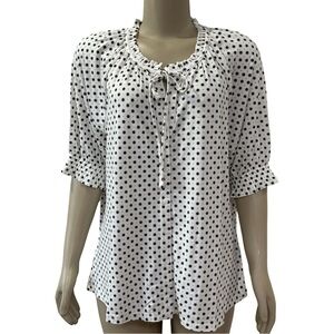 Pure Collection Black and White Button Down Shirt Ivory & Black